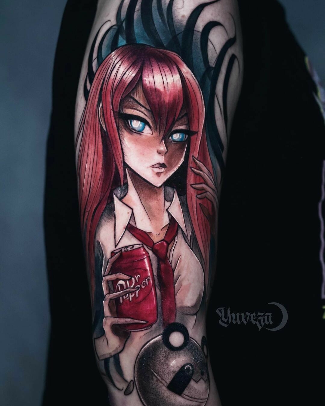 Jota tattoo  OKABE RINTAROU STEINSGATE trabajo de hace un tiempo mucho  aguante del cliente consultas inbox o 56956281343 tattoo tattoomodel  tattooidea tattoolife tattoolove tattooideas tattooed tattoosnob  tattoodesign tattooink tattooart 